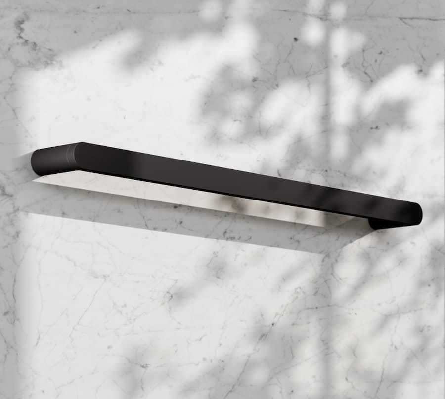 sleek matte black towel rail