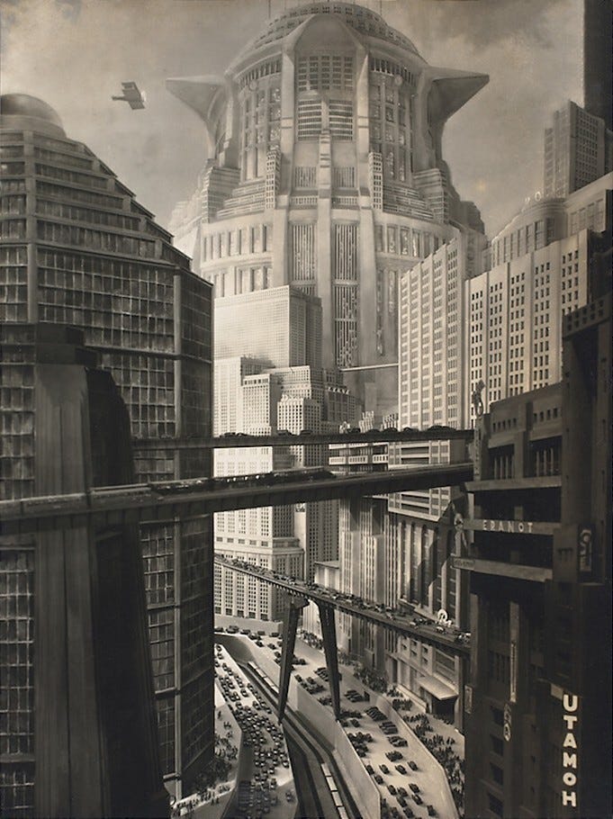 The New Tower of Babel looms over the city of Metropolis.