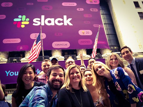 Gallery of Laurie Wetzel working at her desk, on the subway, and speaking at a conference