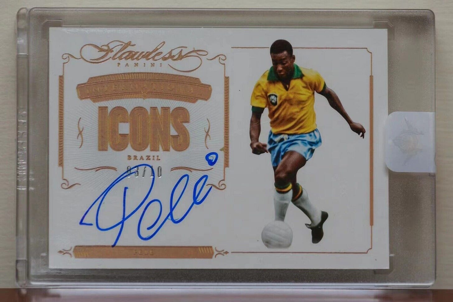 PELE  2016 PANINI FLAWLESS  AUTO AUTOGRAPH /10  BRAZIL - Picture 1 of 2