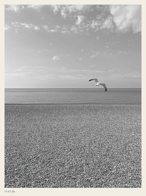 3 view of the English coast, in colour and monochrome