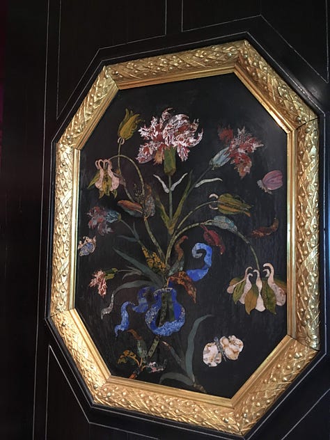 pietre dure; pietra dura; Gobelins; cabinets; Alnwick Castle;