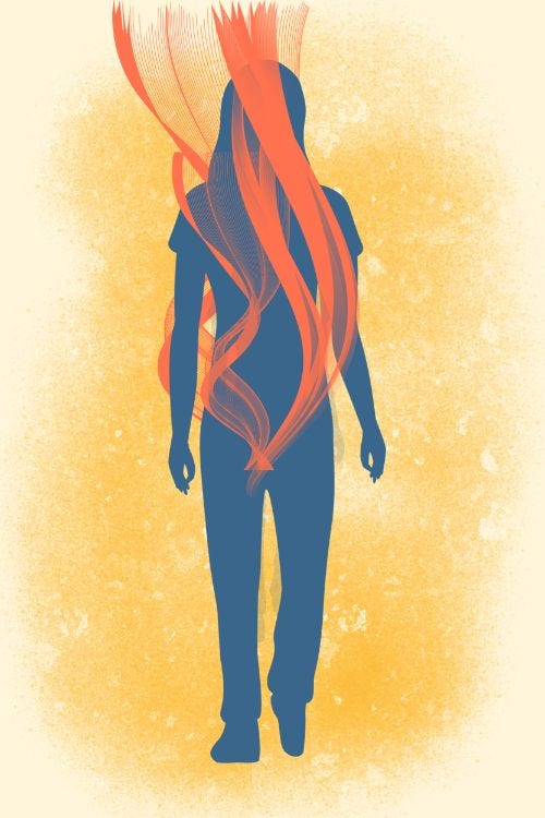 The flow of Kundalini through the Sushumna
