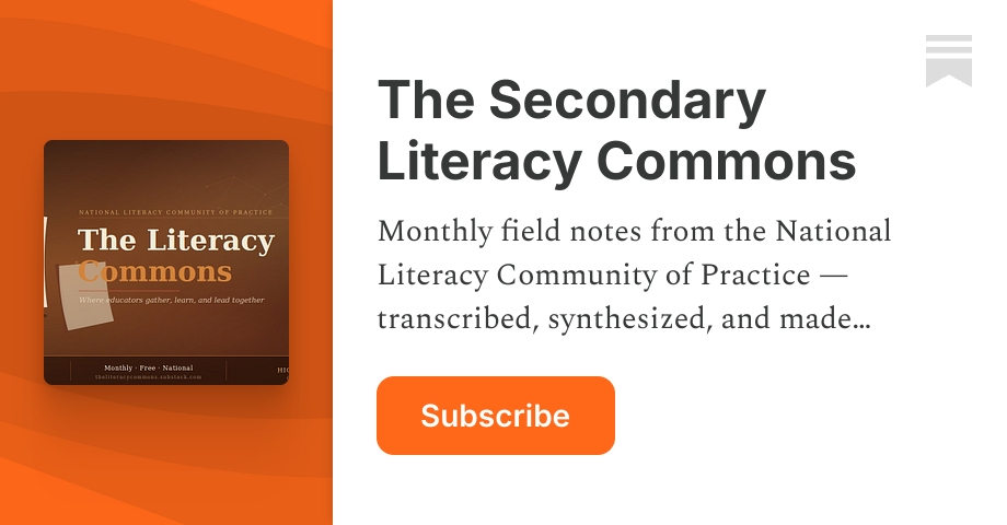The Secondary Literacy Commons | Substack