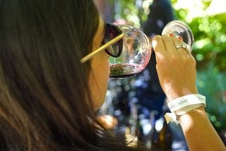 Mt. Veeder - a guest tastes wine Mt. Veeder - a guest tastes wine