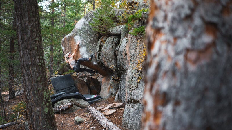 Mike Mueller fighting for the 2nd ascent on Rematch.