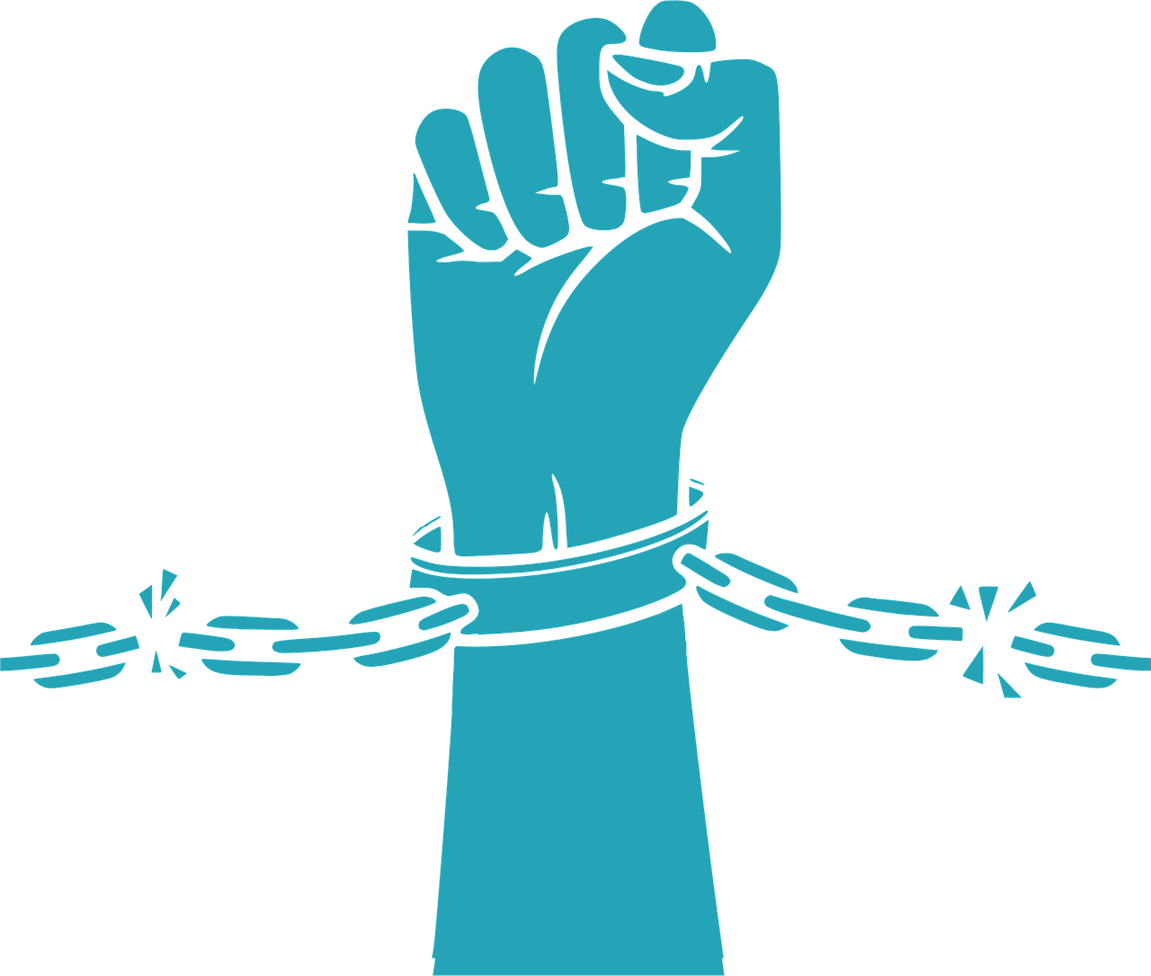Free hand fist chain vector