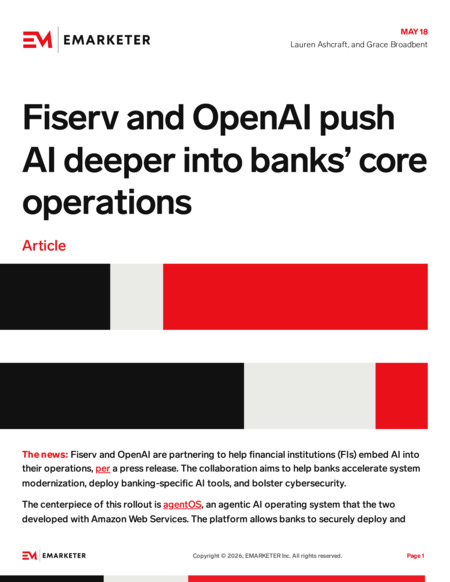 Fiserv and OpenAI are targeting banks' biggest operational headaches: