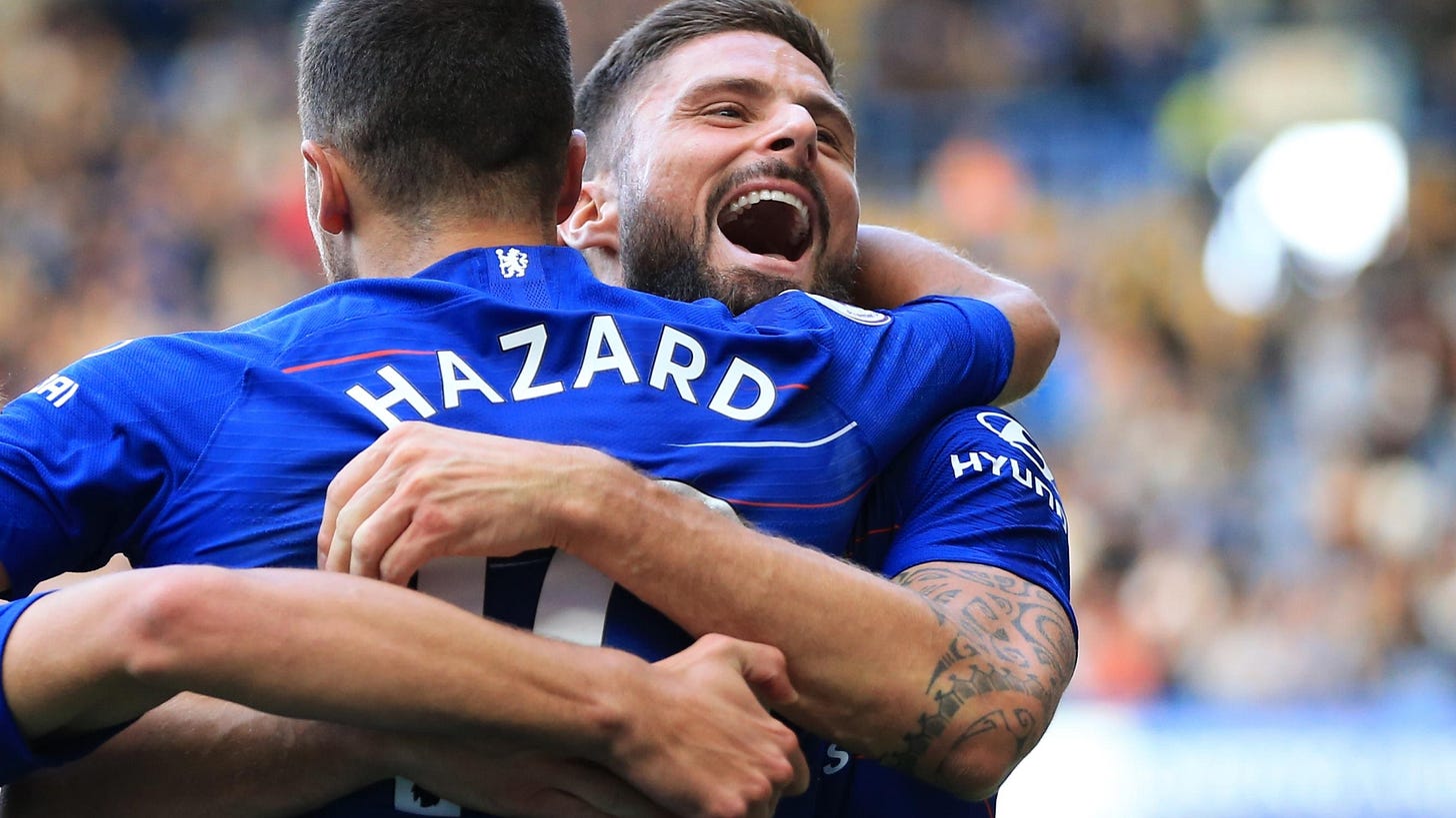 Eden Hazard describes Chelsea team-mate Olivier Giroud as world's best  target man