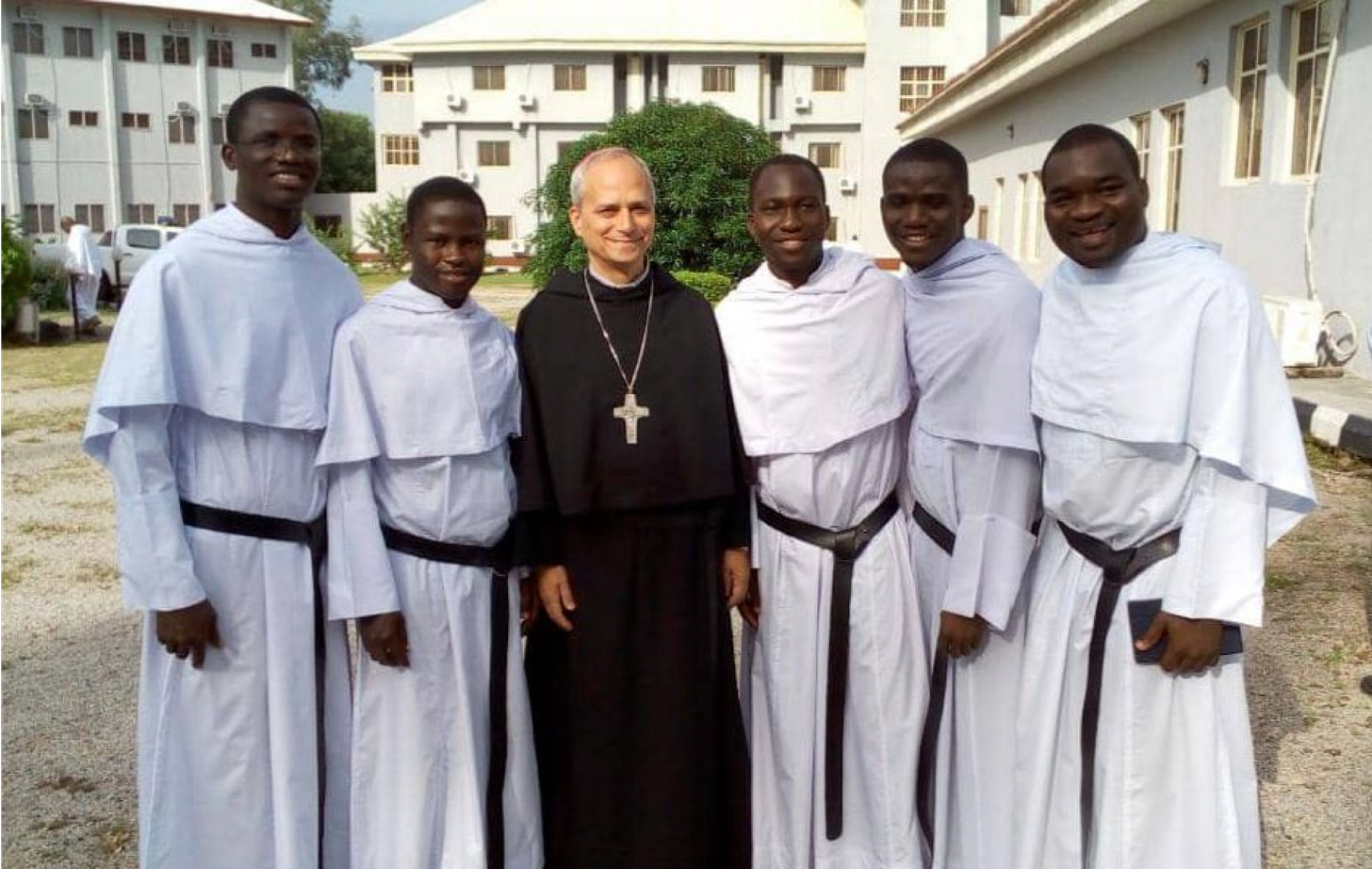 Pope Leo—then an American cleric—pictured during his 2016 visit to Abuja, Nigeria, standing with local Christian communities years before his elevation to the papacy.
