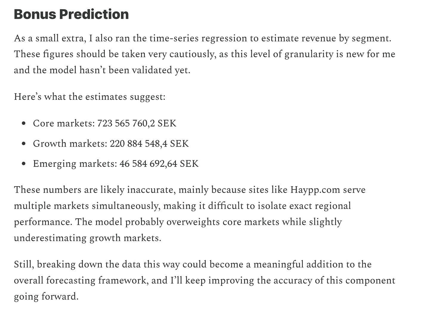 Q3 segment prediction Q3 segment prediction