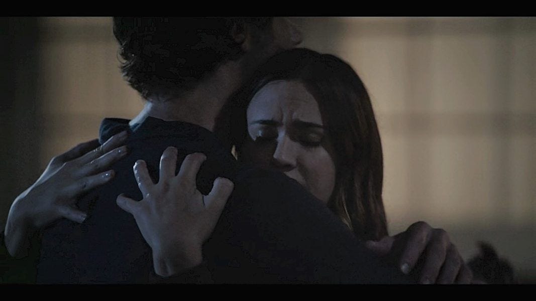 Stella hugging Cordell Walker tight. Stella hugging Cordell Walker tight.