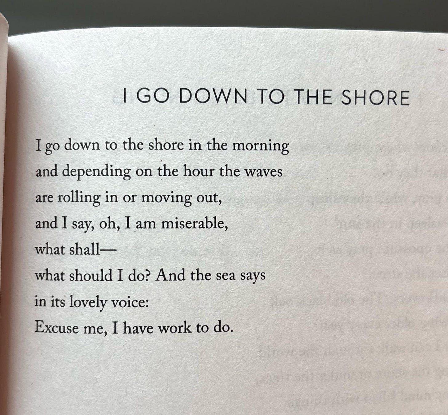 I go down to the shore” meaning : r/MaryOliver