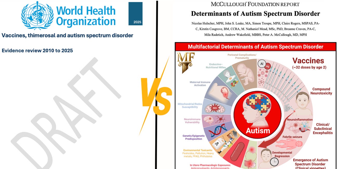 BREAKING: World Health Organization Releases Dismissive 2025 Autism–Vaccine Review--Ignores Vast Majority of the Evidence
