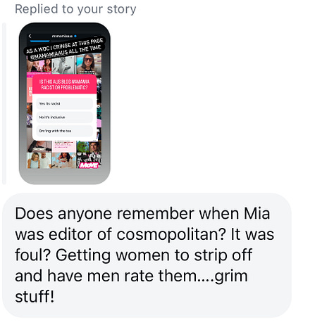 DMs from Unlearning Shit Re: Mia Freedman
