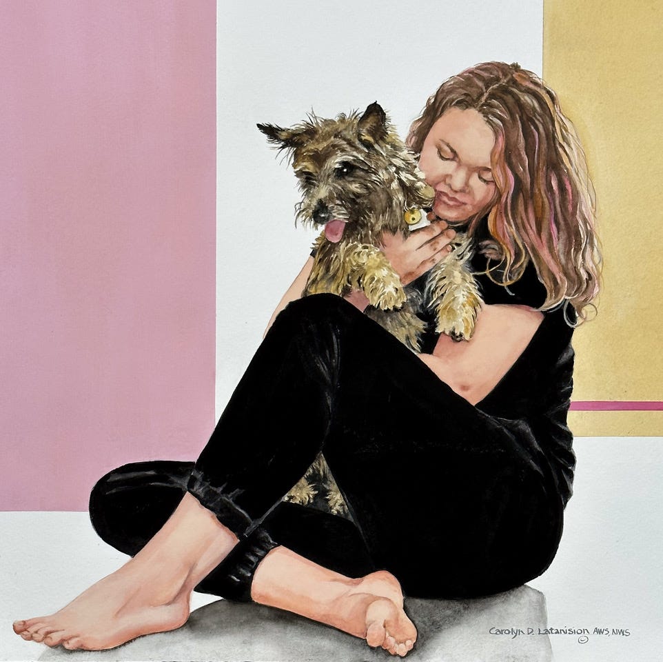 A person holding a dog

Description automatically generated