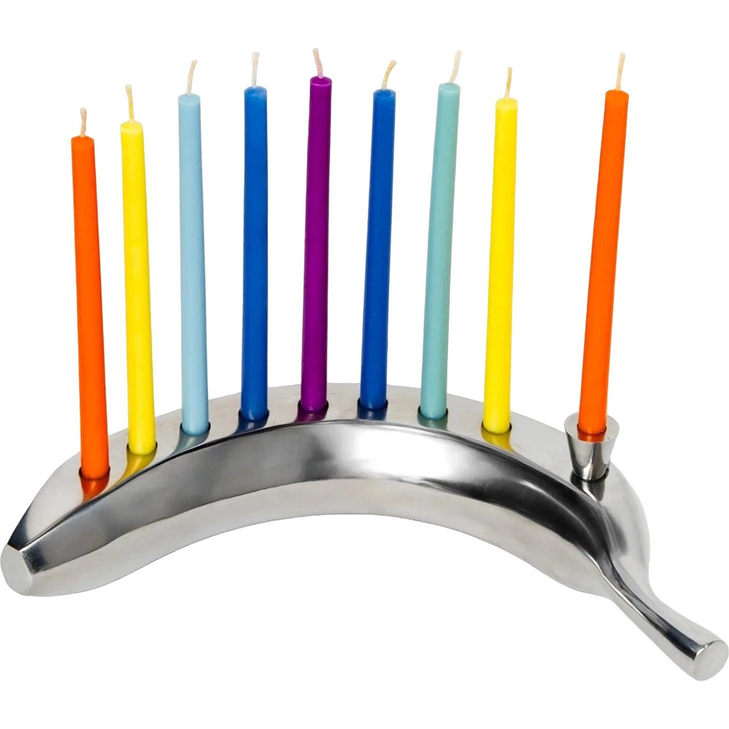 The Banana Menorah, Stainless Steel - Menorahs & Candles - 1