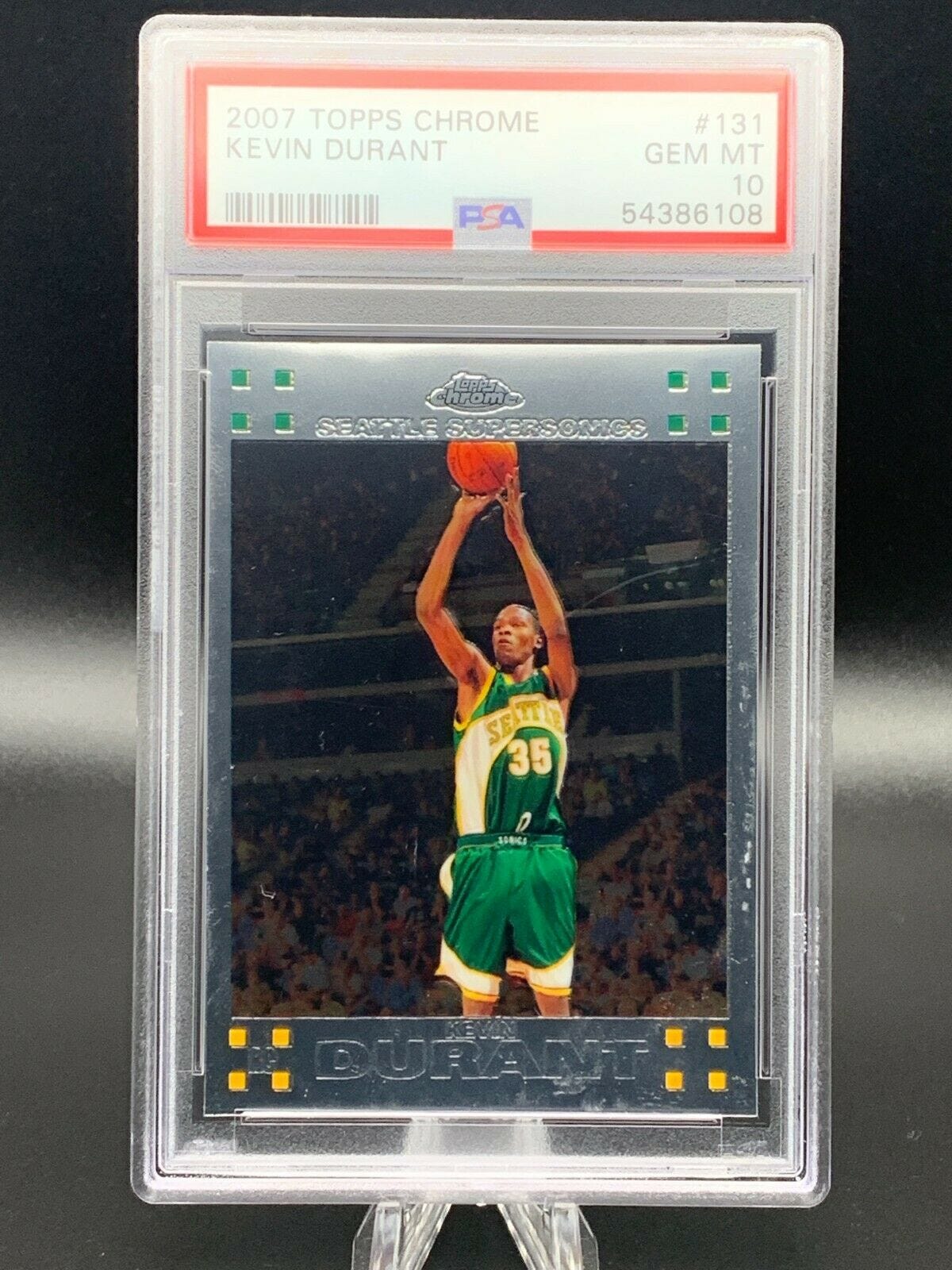 Image 1 - 2007-08 Topps Chrome Kevin Durant Rookie Card RC #131 PSA 10 GEM MINT 