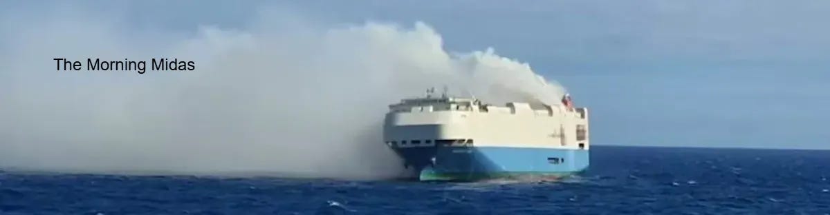 Fire breaks out on Morning Midas cargo ship off Alaska coast | Caliber.Az
