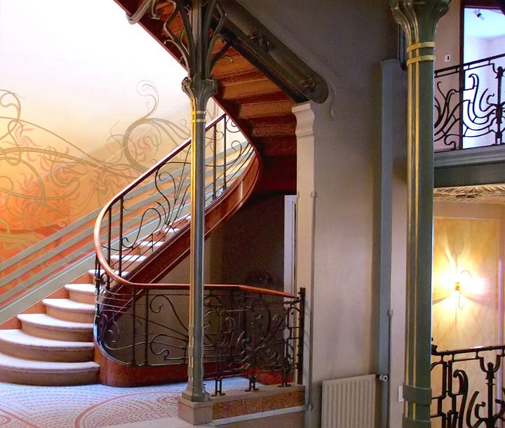 Image of Paris Métro entrances and staircase in Hôtel Tassel in Brussels