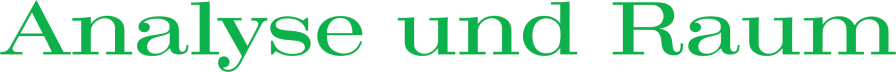 Analyse und Raum