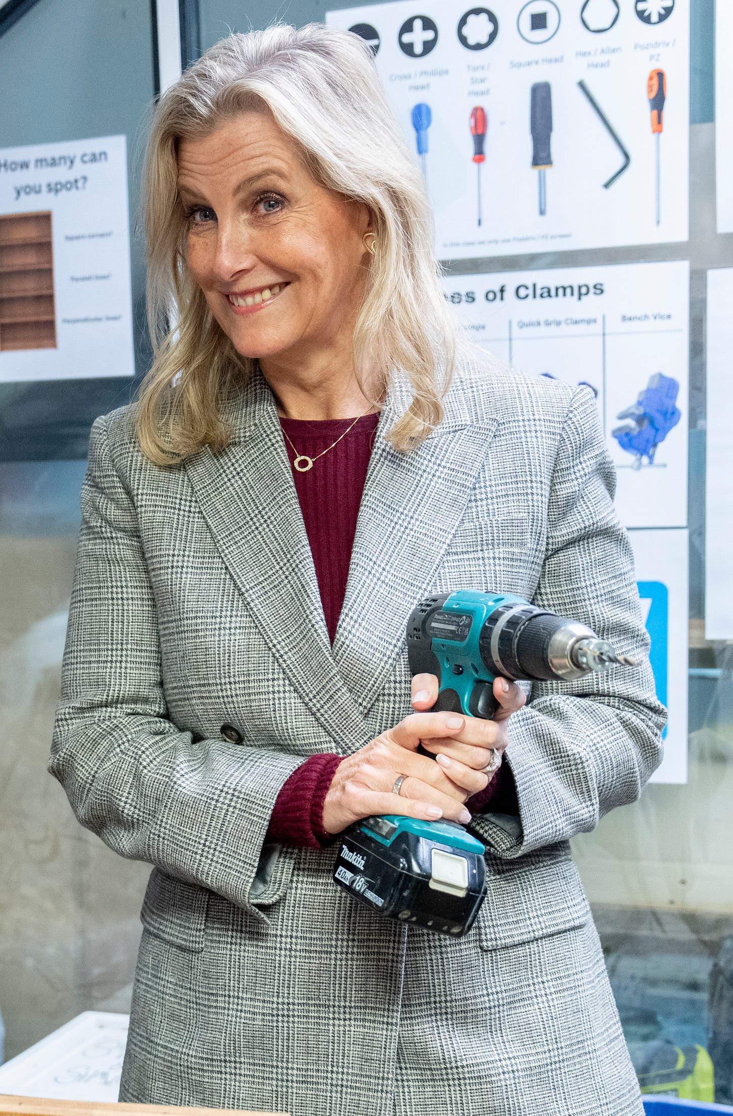 Duchess Sophie holding a screwdriver