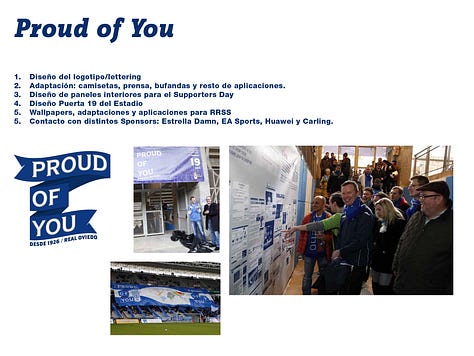 Trabajos realizados para el Real Oviedo en la temporada 2012/2013.