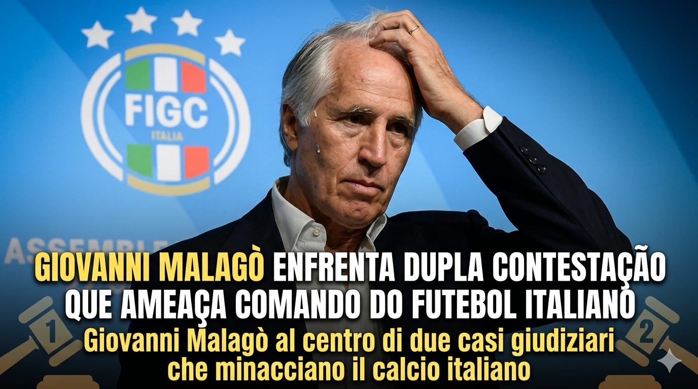 Giovanni Malagò enfrenta dupla contestação que ameaça comando do futebol italiano / Giovanni Malagò al centro di due casi giudiziari che minacciano il calcio italiano