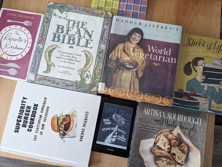 a display of cookbooks