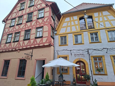 Half-timbered houses in a historic German town