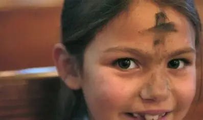 Image result for lenten ashes on heads of a child