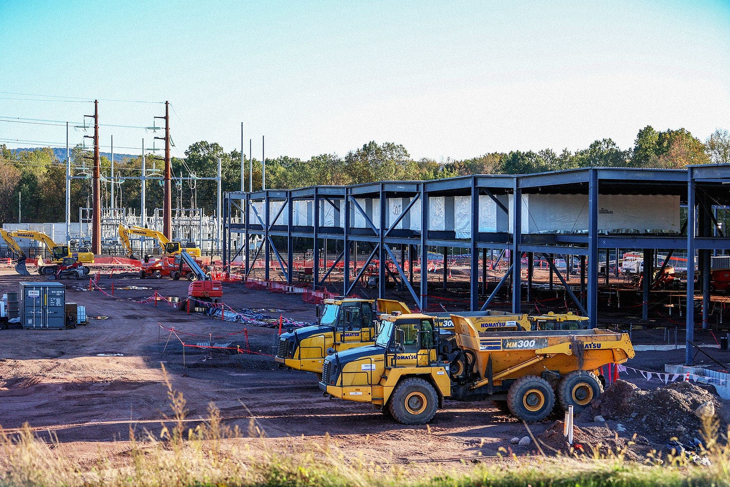 Construction on an Amazon data center in Salem Twp. on Friday Oct. 10 2025.