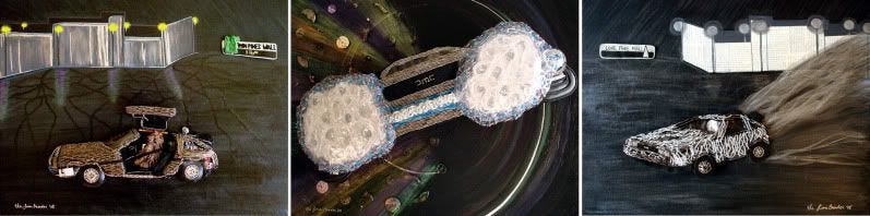 beaded beadwork DeLorean mixed media triptych 18 hands gallery contemporary beadwork II exhibition Houston TX beaded beadwork DeLorean mixed media triptych 18 hands gallery contemporary beadwork II exhibition Houston TX