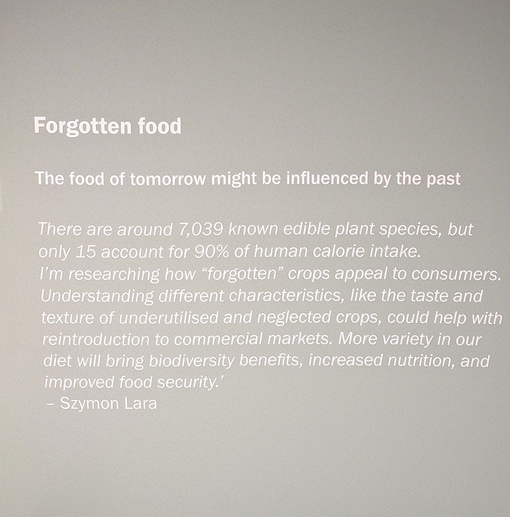 Forgotten food: the food of tomorrow might be influenced by the past  There are around 7,039 known edible plant species but only 15 account for 90% of human calorie intake. I’m researching how “forgotten” crops appeal to consumers. Understanding different characteristics, like the taste and texture of underutilised and neglected crops, could help with reintroduction to commercial markets. More variety in our diet will bring biodiversity benefits, increased nutrition and improved food security.  - Szymon Lara