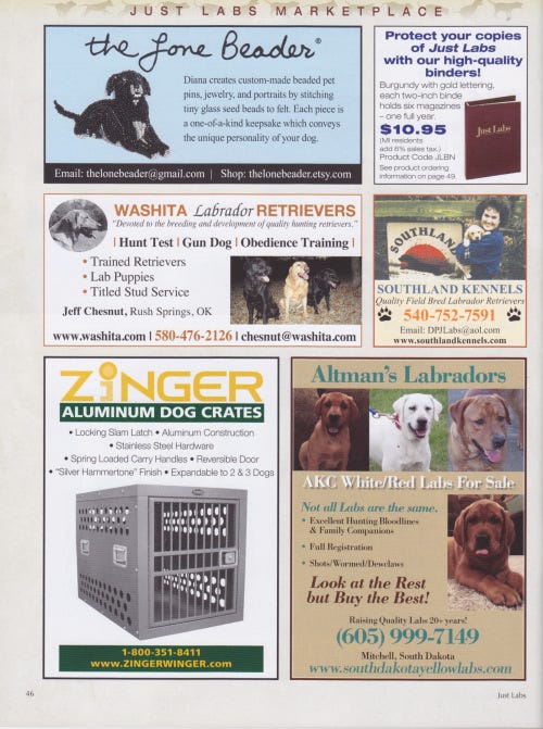 Just Labs Magazine The Lone Beader Advertisement beadwork beading dog jewelry pets fashion shopping Labrador Retriever Just Labs Magazine The Lone Beader Advertisement beadwork beading dog jewelry pets fashion shopping Labrador Retriever