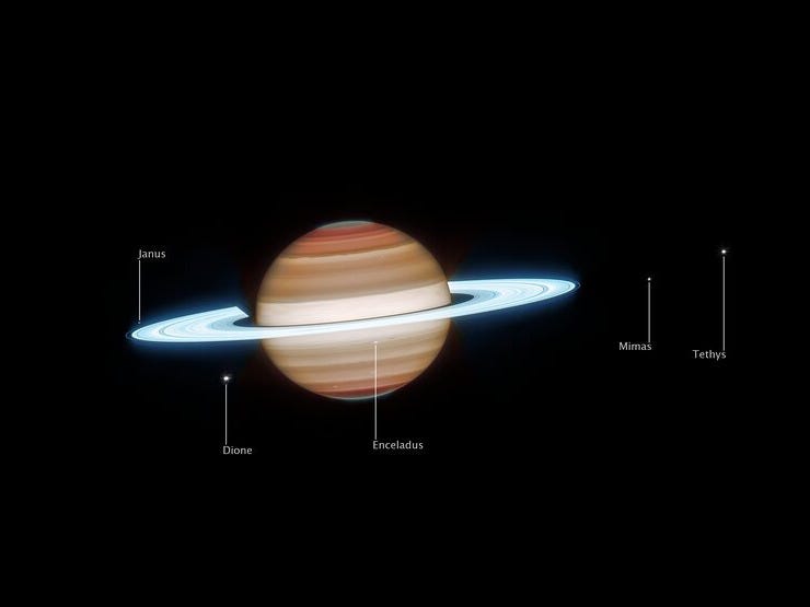 Saturn (Webb image, wide view, annotated) Saturn (Webb image, wide view, annotated)