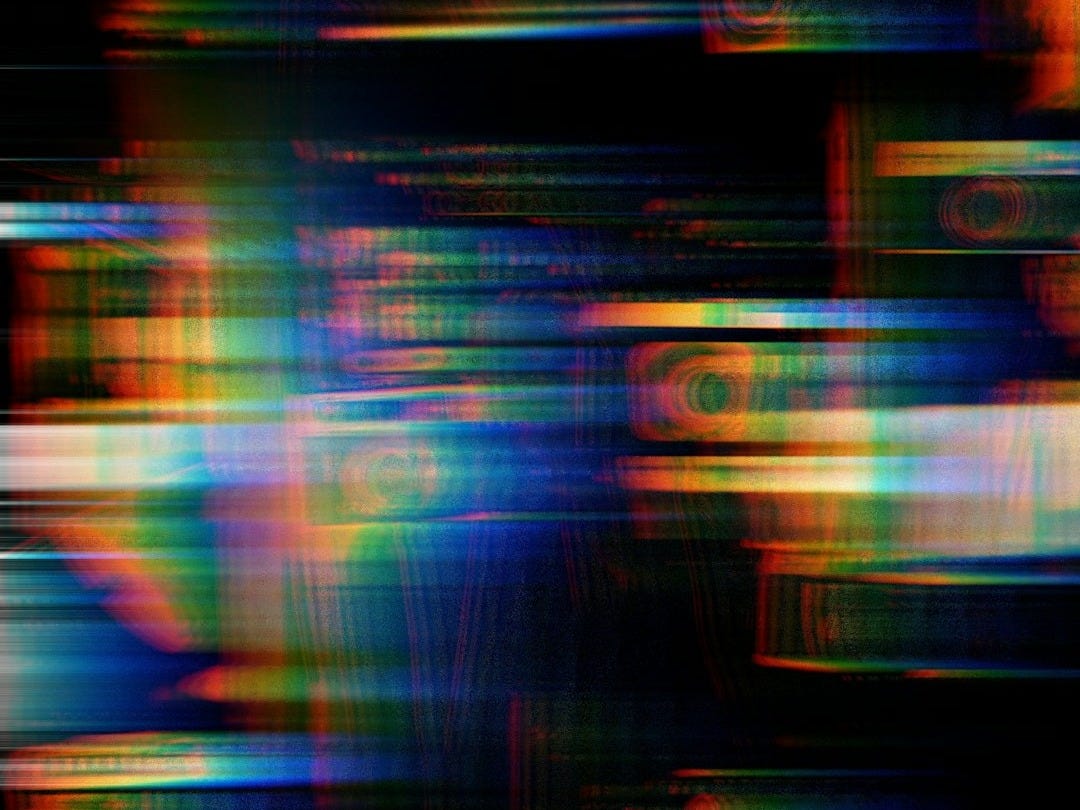 a multicolored image of a black background