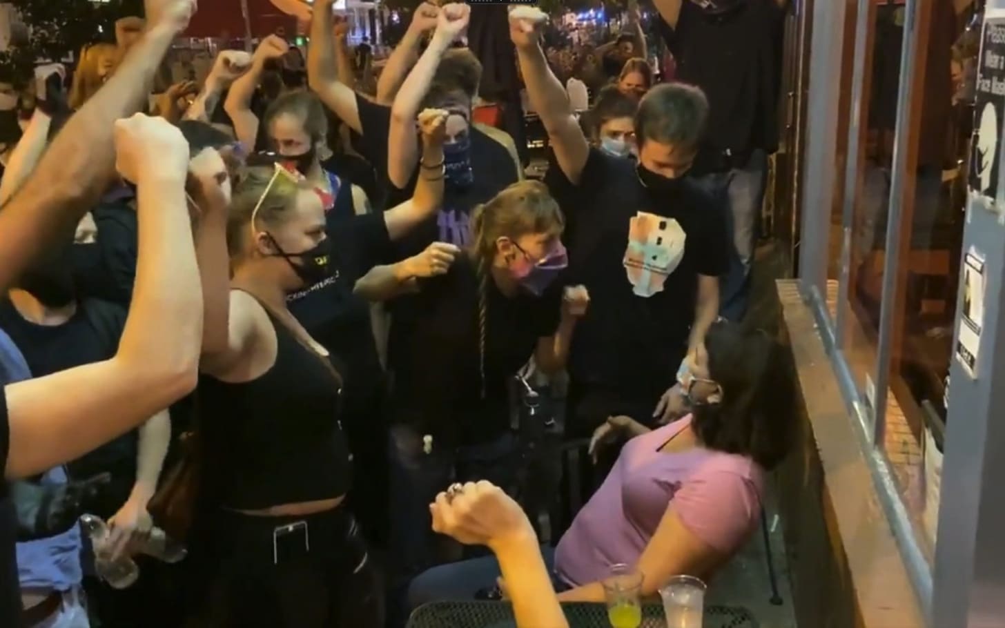 Aggressive crowd of Black Lives Matter protesters confront diners outside  Washington DC restaurant