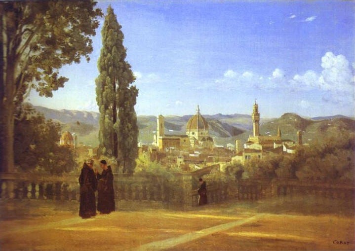 Florence-from-the-Boboli-Gardens-Jean-Baptiste-Camille-Corot