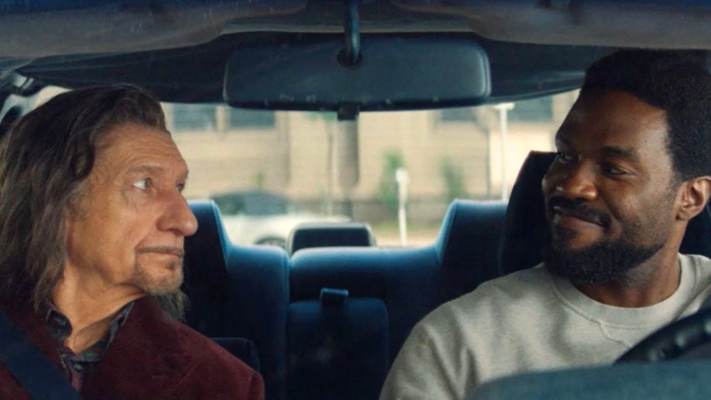 Ben Kingsley as Trevor Slattery and Yahya Abdul-Mateen II as Simon Williams in Wonder Man. Image: Marvel Television