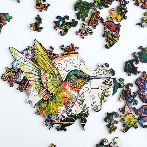 Kaayee Yin Yang Hummingbird Wooden Jigsaw Puzzle