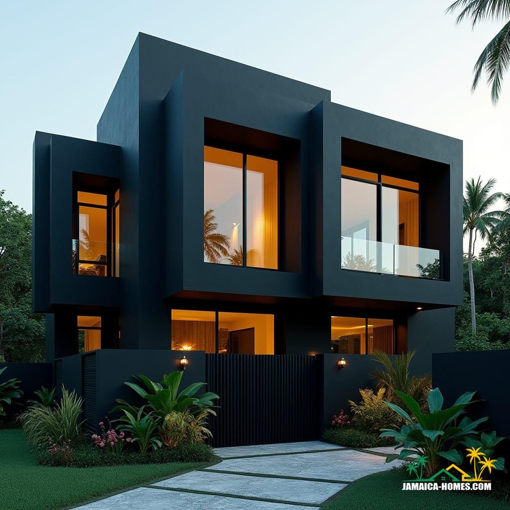A striking modern black Caribbean cottage in Jamaica