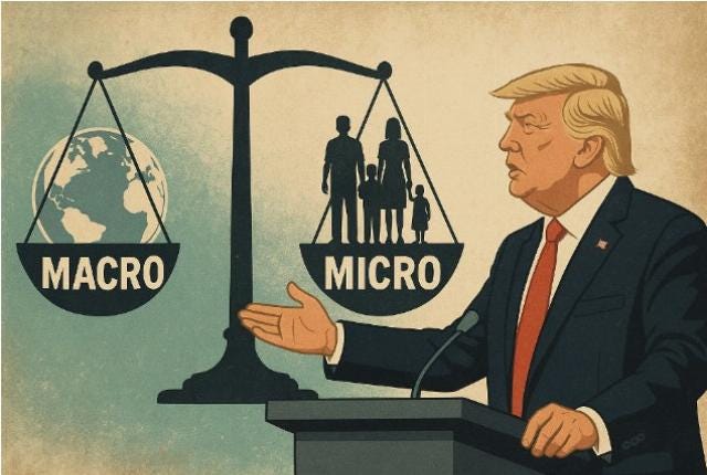 Trump macro and micro illustration