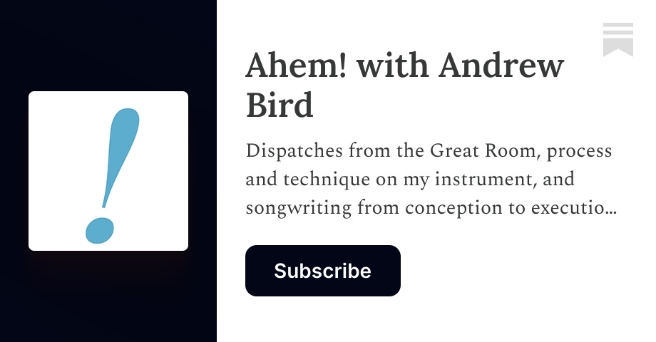 Broken Books | Ahem! with Andrew Bird | Substack