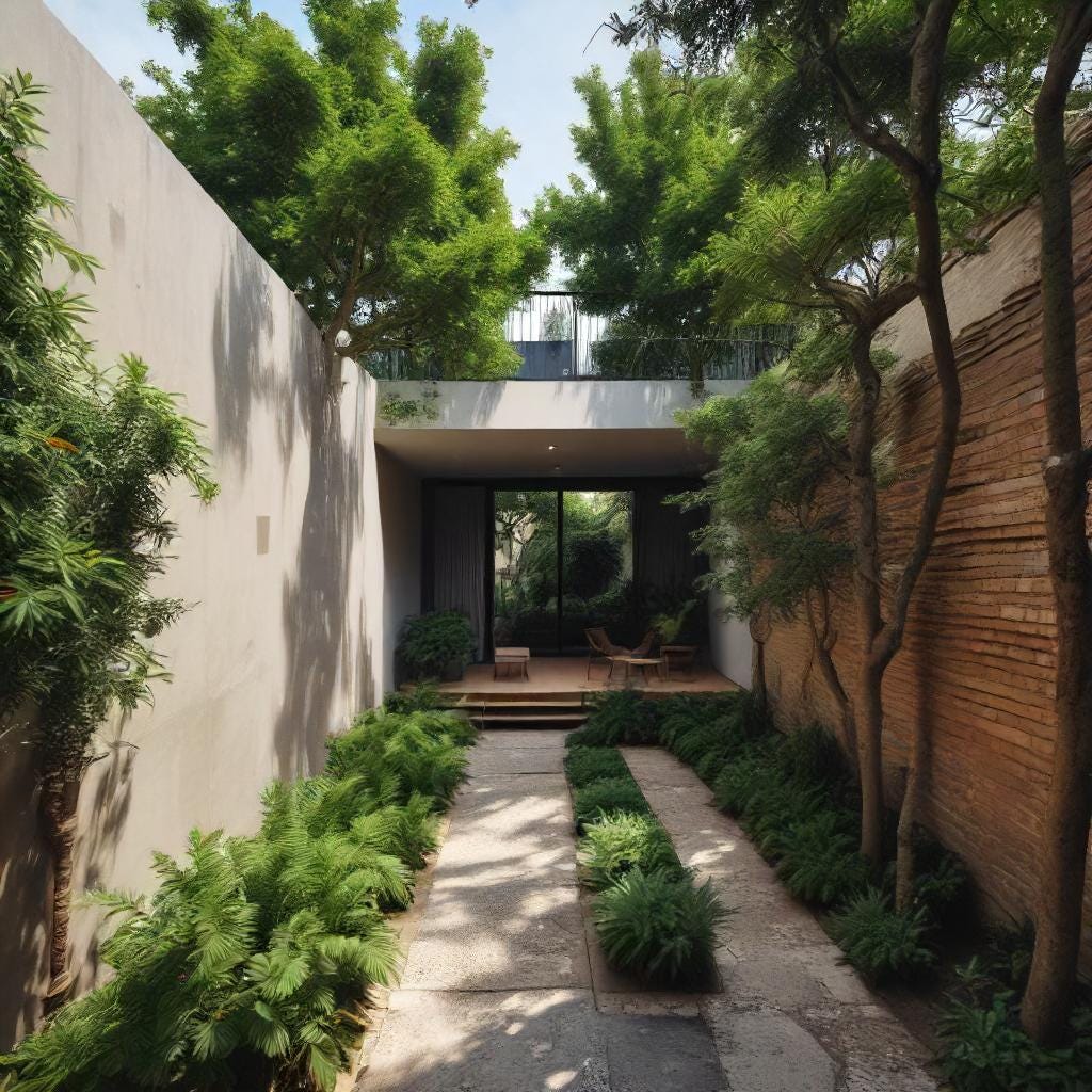 Render of biophilic design patio by Designer Juan Antonio Vivas Render of biophilic design patio by Designer Juan Antonio Vivas