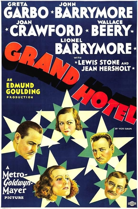 Posterazzi Grand Hotel Clockwise From Left: John Greta Garbo Wallace Beery Lionel Barrymore Joan Crawford 1932. Movie Masterprint Poster Print, (11 x 17)