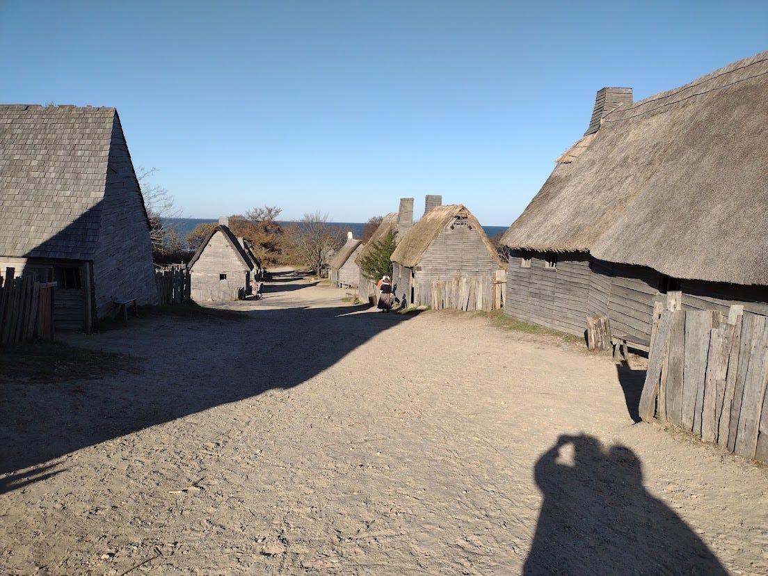 Huts in two lines down to the sea Huts in two lines down to the sea