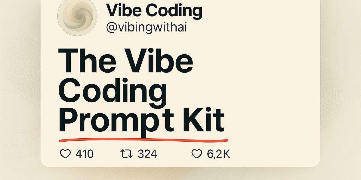 Vibe Code Example Prompt The Vibe Coding Prompt Kit: Build Anything with One Prompt