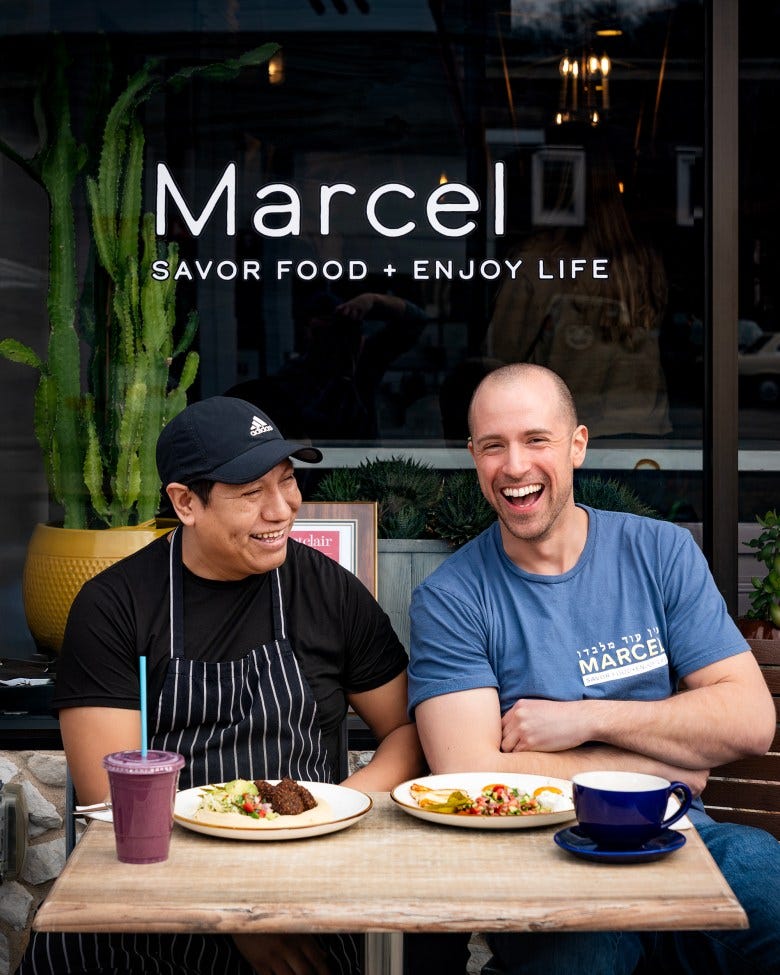 Ernesto (left), Head Chef, and Dan Ben Zeev (right), at Marcel Kitchen and Bakery.