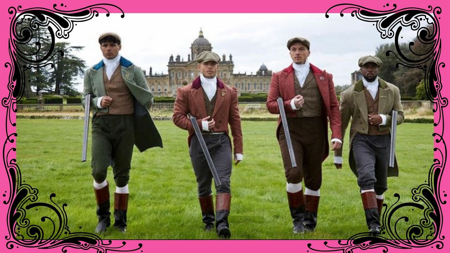 Mr. Judge, Mr. Hunter, Mr. Cones & Mr. Holland carrying rifles, ready to go skeet shooting. Mr. Judge, Mr. Hunter, Mr. Cones & Mr. Holland carrying rifles, ready to go skeet shooting.
